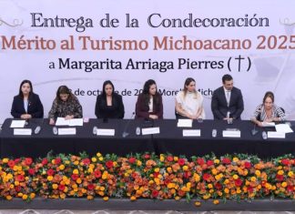 Entrega Congreso del Estado Condecoración “Mérito al Turismo Michoacano 2025” a Margarita Arriaga Pierres